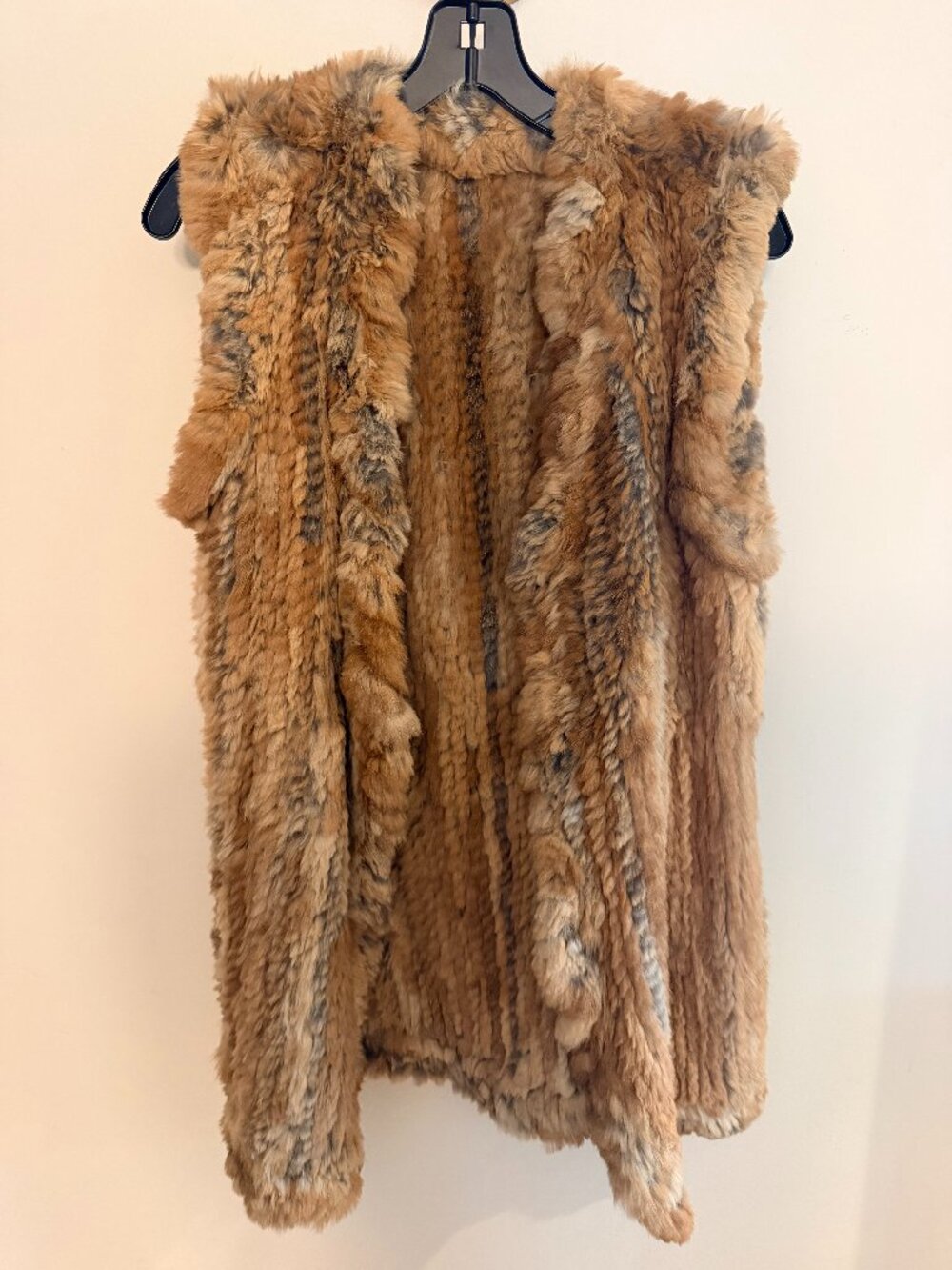 Real Rabbit Fur Vest | Brown & Grey Natural Fur